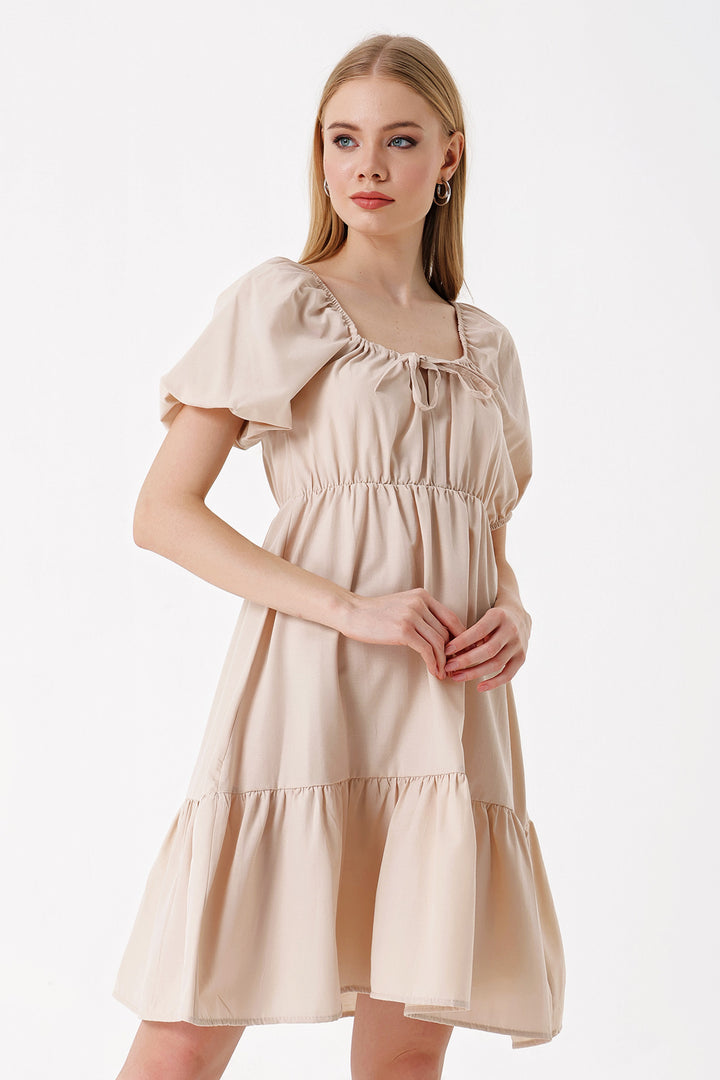 Bigdart 2351 Robe Popeline Évasée - Beige