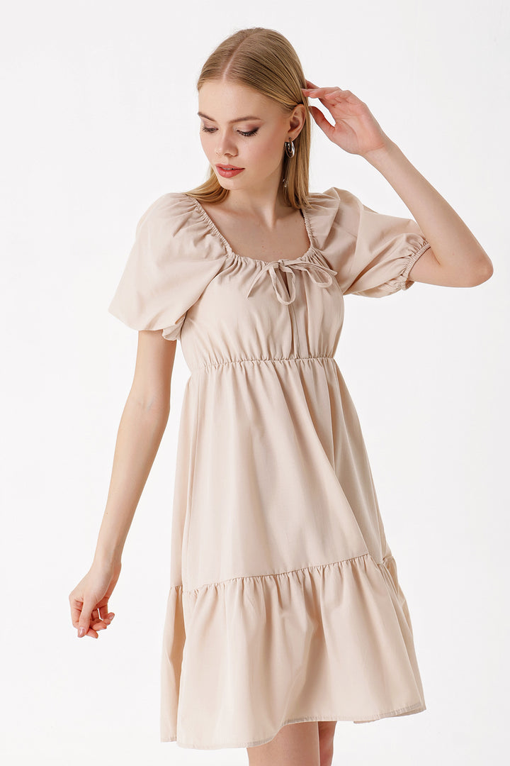 Bigdart 2351 Robe Popeline Évasée - Beige
