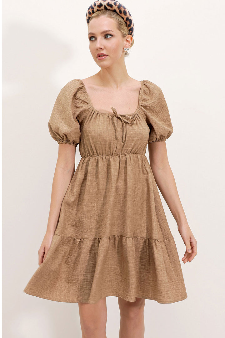 Bigdart 2351 Robe en popeline évasée - Camel