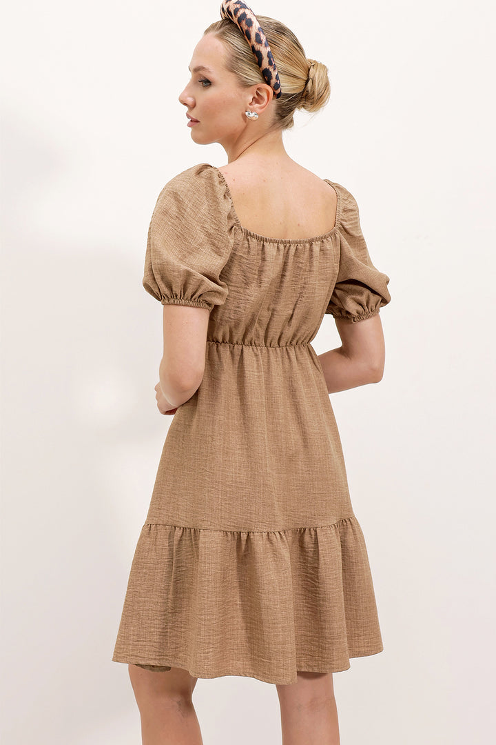 Bigdart 2351 Robe en popeline évasée - Camel