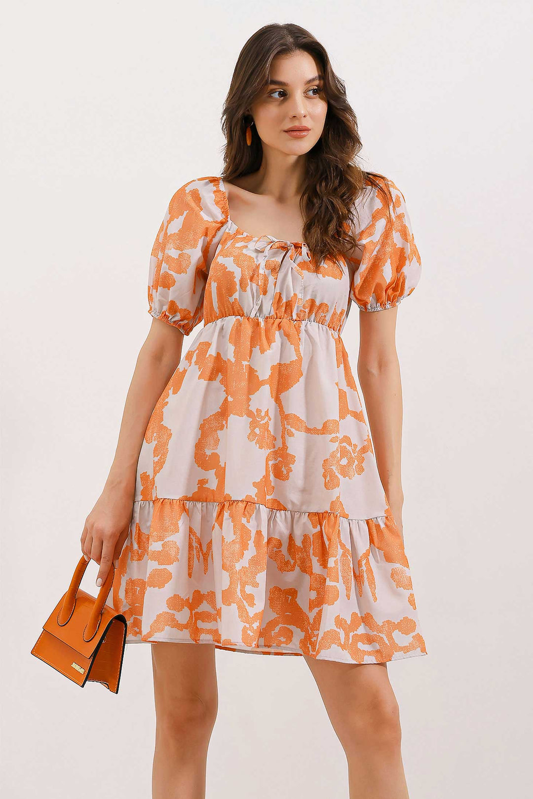 Bigdart 2351 Robe en popeline évasée - Orange foncé
