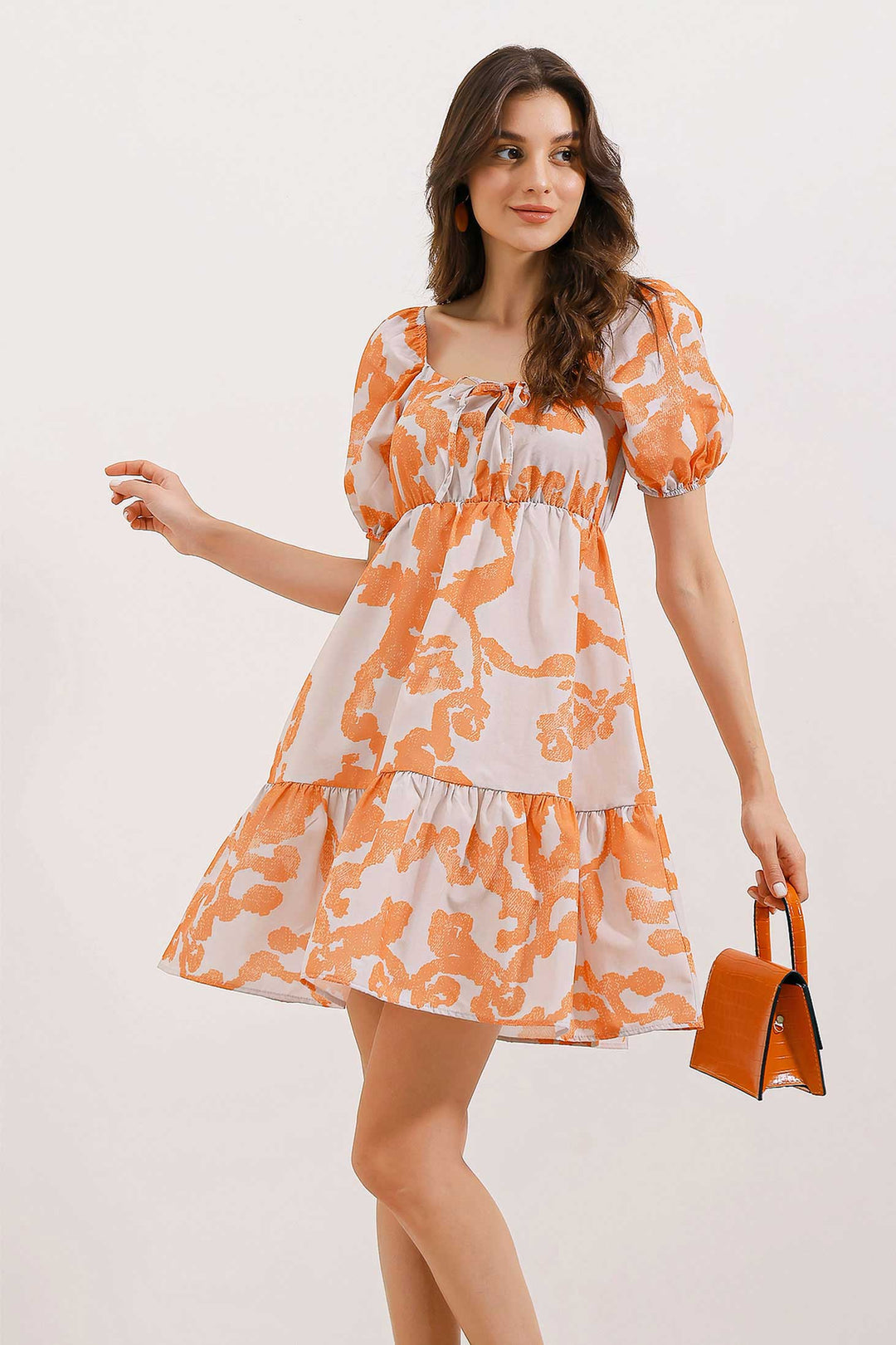 Bigdart 2351 Robe en popeline évasée - Orange foncé