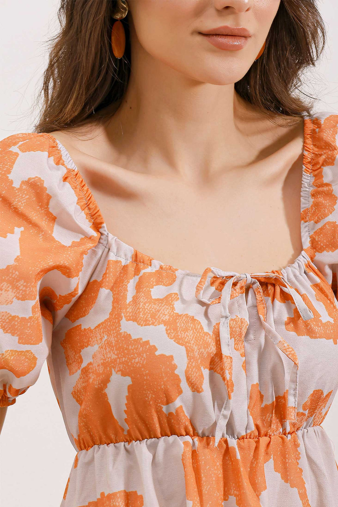 Bigdart 2351 Robe en popeline évasée - Orange foncé
