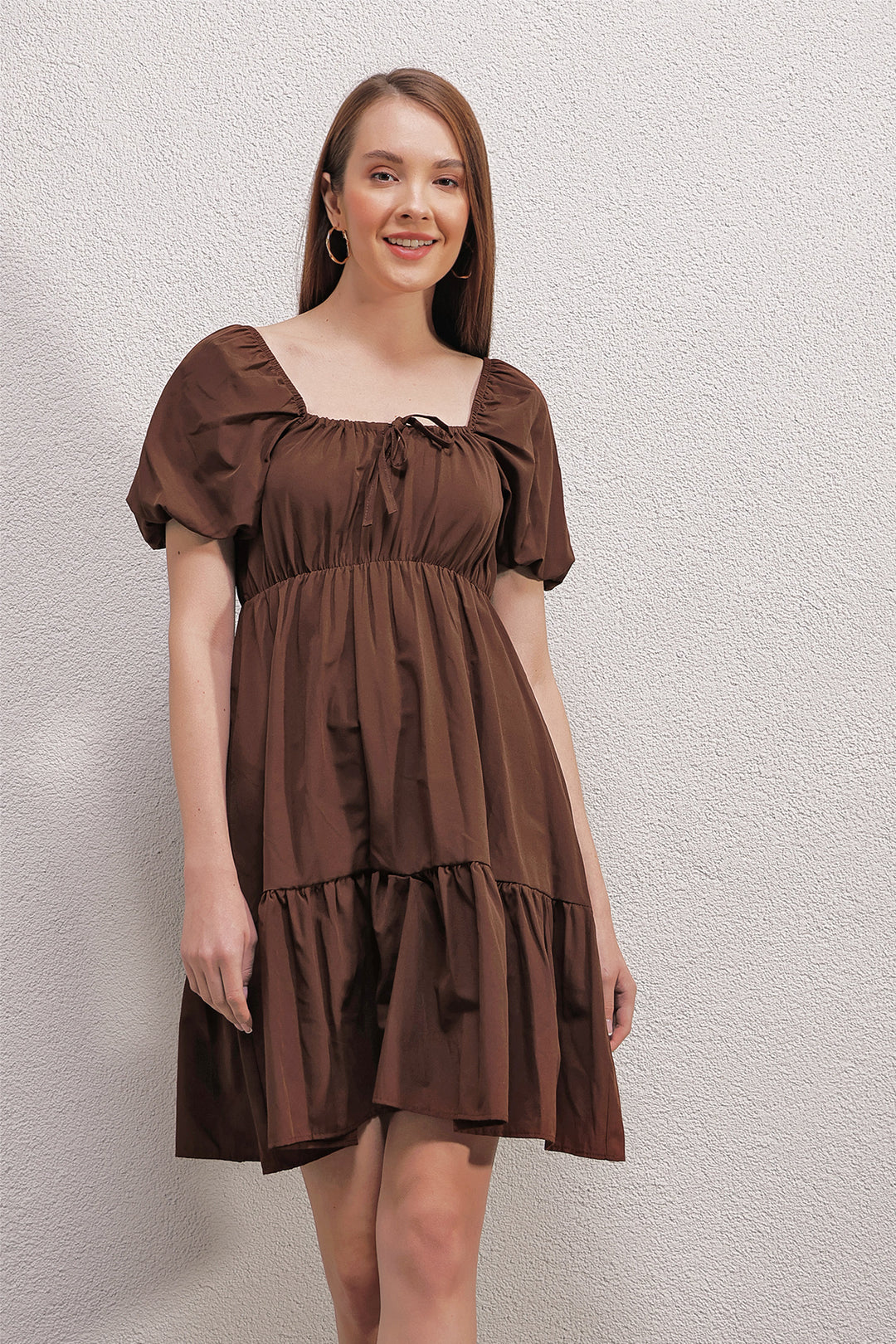 Bigdart 2351 Robe en Popeline Évasée - Marron