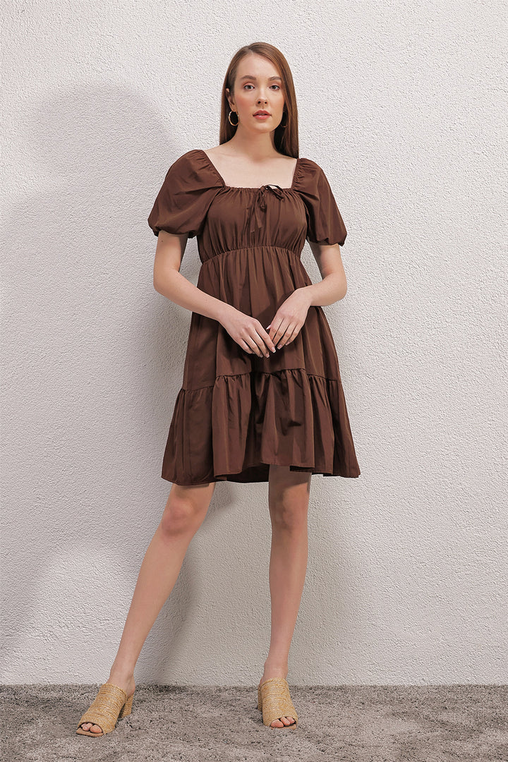 Bigdart 2351 Robe en Popeline Évasée - Marron