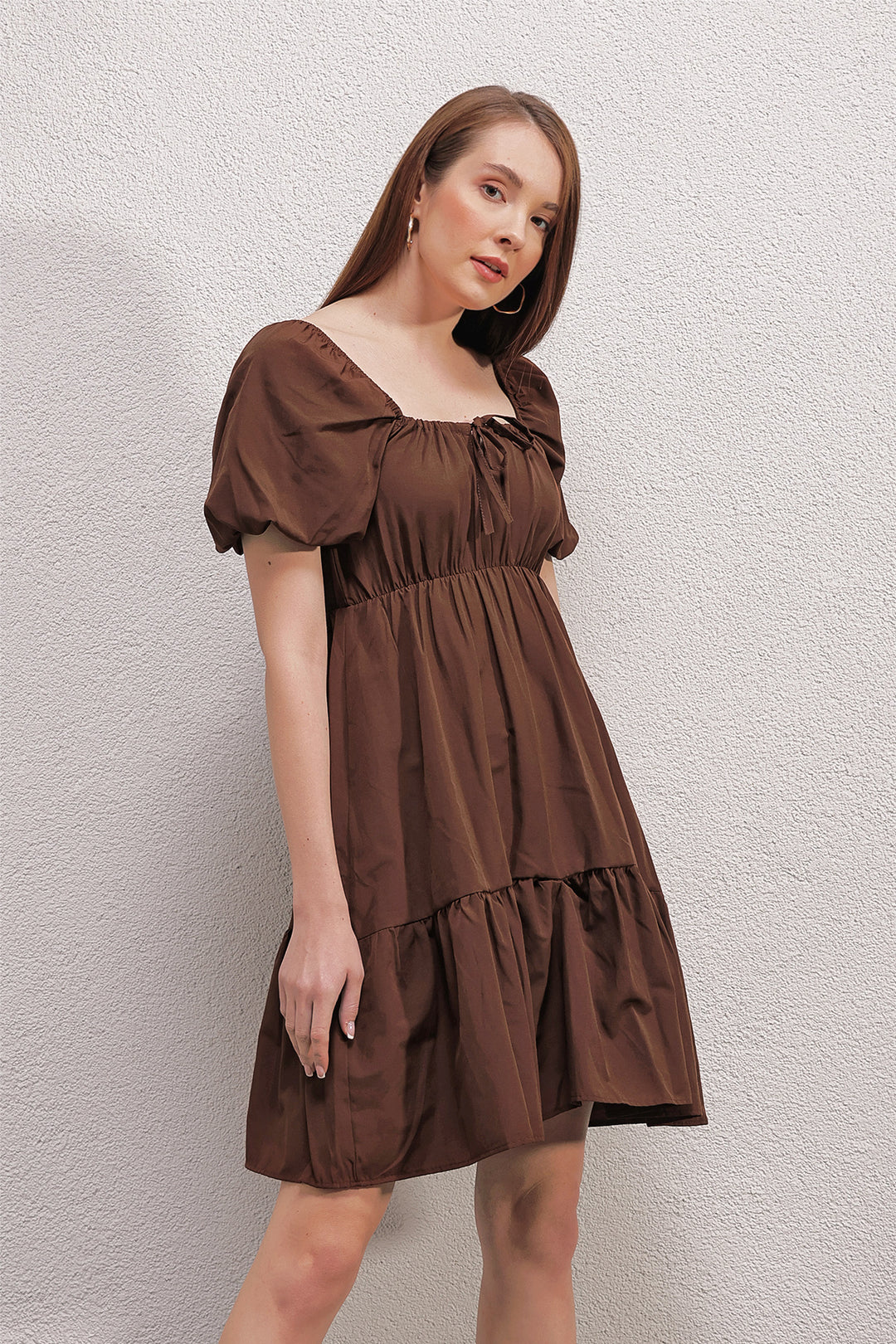 Bigdart 2351 Robe en Popeline Évasée - Marron