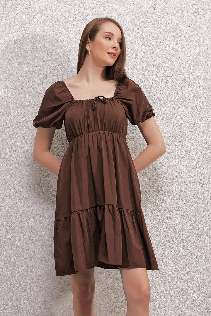 Bigdart 2351 Robe en Popeline Évasée - Marron