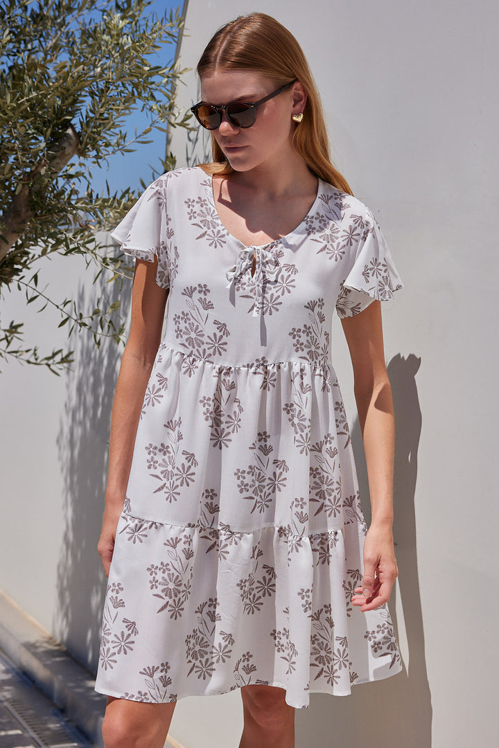 Bigdart 2352 Robe courte à col en V - Marron foncé