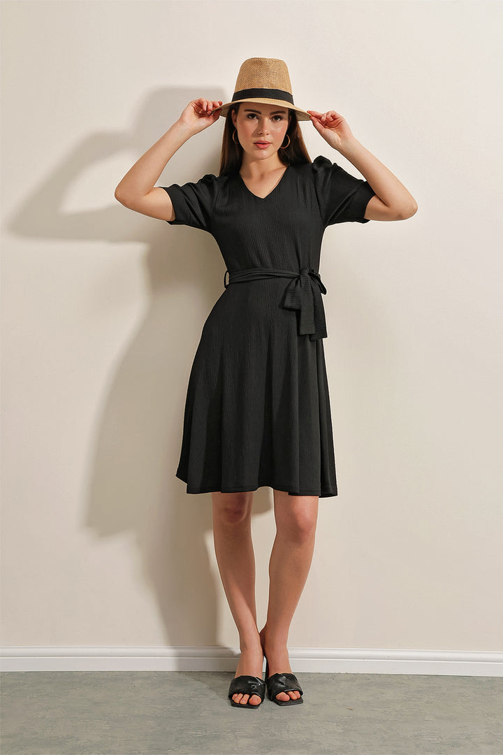 Bigdart 2370 Robe Tricotée Avec Ceinture - Noir