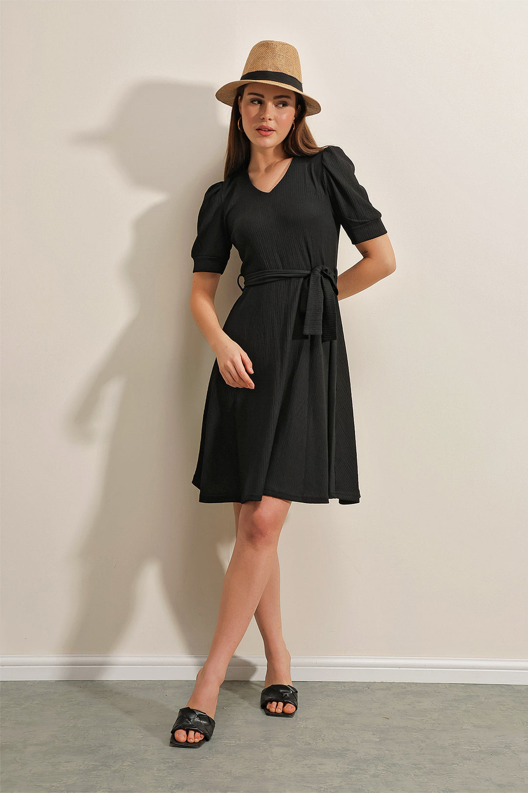 Bigdart 2370 Robe Tricotée Avec Ceinture - Noir
