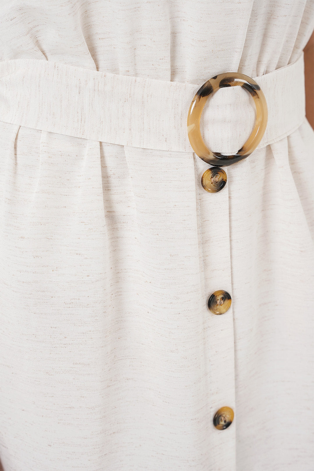 Bigdart Robe en lin avec ceinture 2389 - Écru