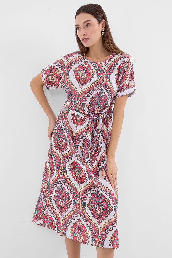 Bigdart 2389 Robe en Lin avec Ceinture - Grenade