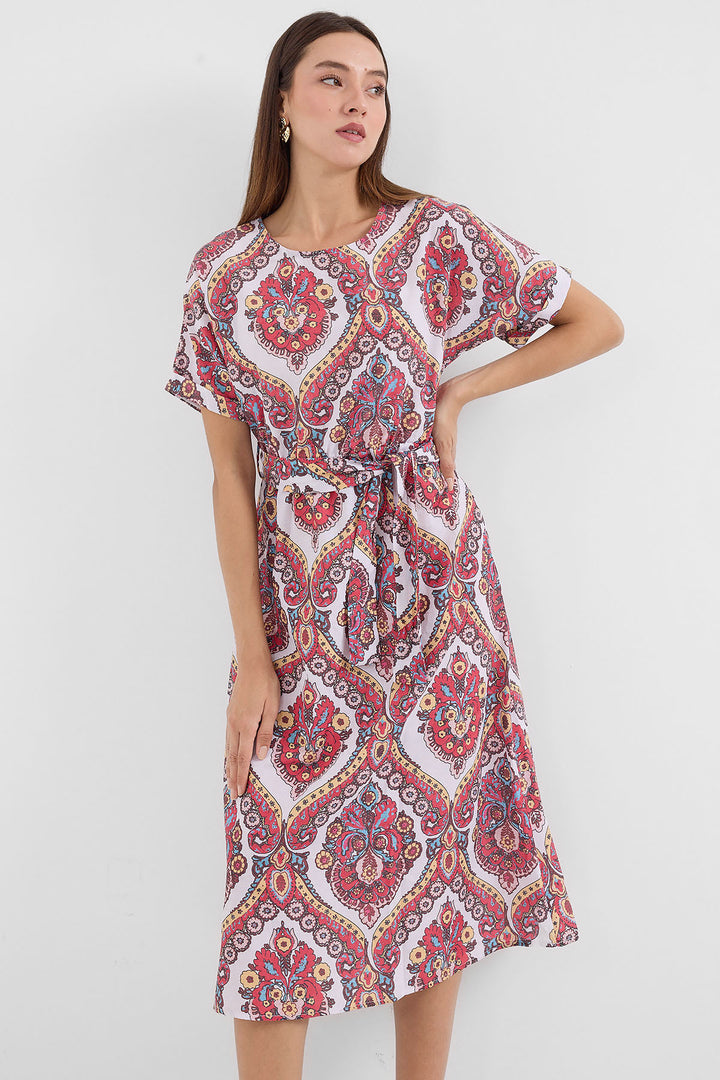 Bigdart 2389 Robe en Lin avec Ceinture - Grenade