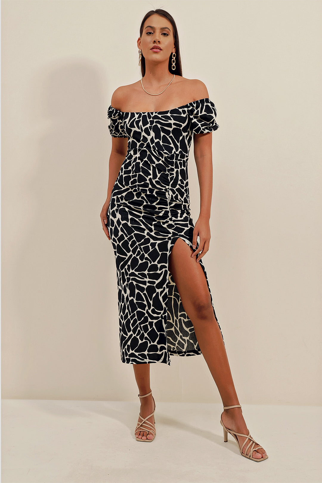 Bigdart 2396 Robe Tricotée d'Été avec Fente - Noir A.