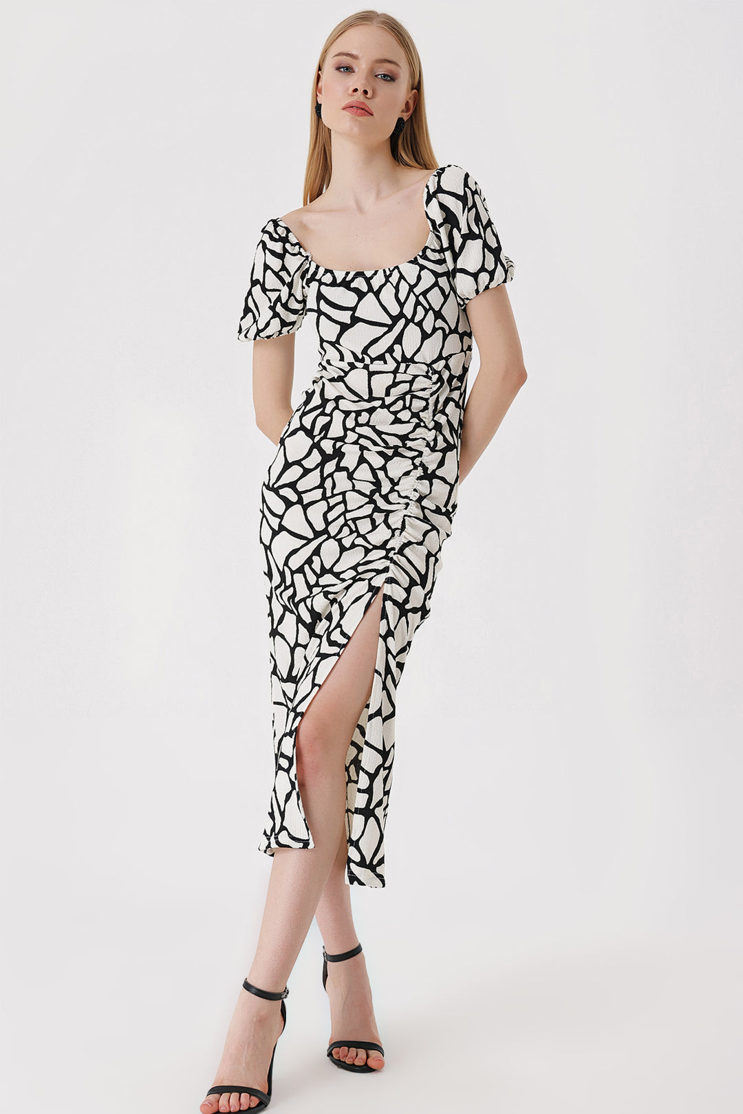 Bigdart 2396 Robe Tricotée d'Été avec Fente - Noir D.