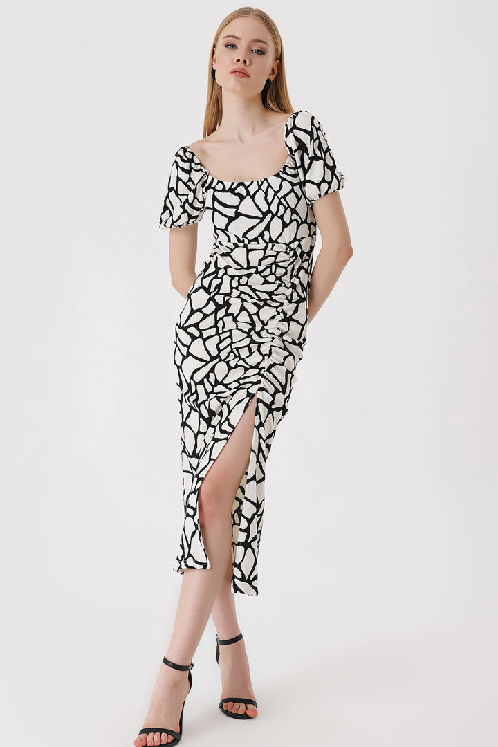 Bigdart 2396 Robe Tricotée d'Été avec Fente - Noir D.