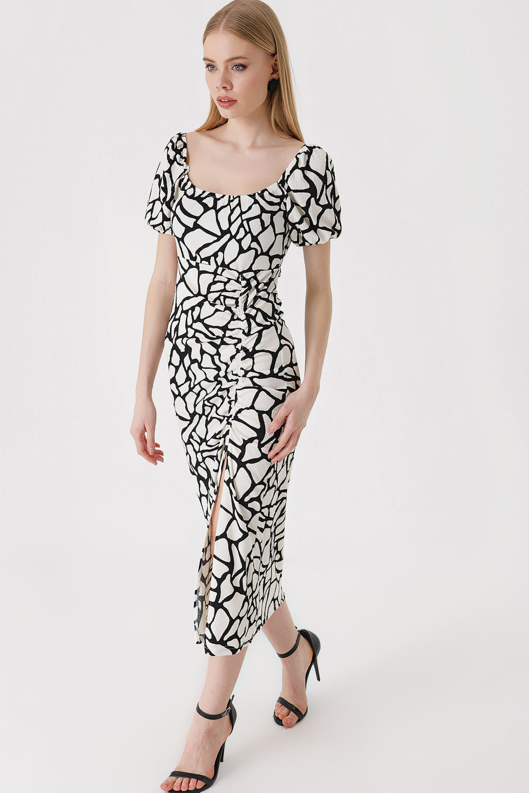 Bigdart 2396 Robe Tricotée d'Été avec Fente - Noir D.