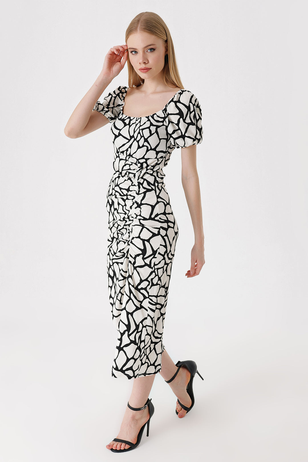 Bigdart 2396 Robe Tricotée d'Été avec Fente - Noir D.