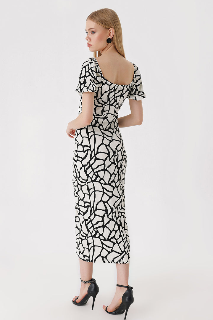Bigdart 2396 Robe Tricotée d'Été avec Fente - Noir D.