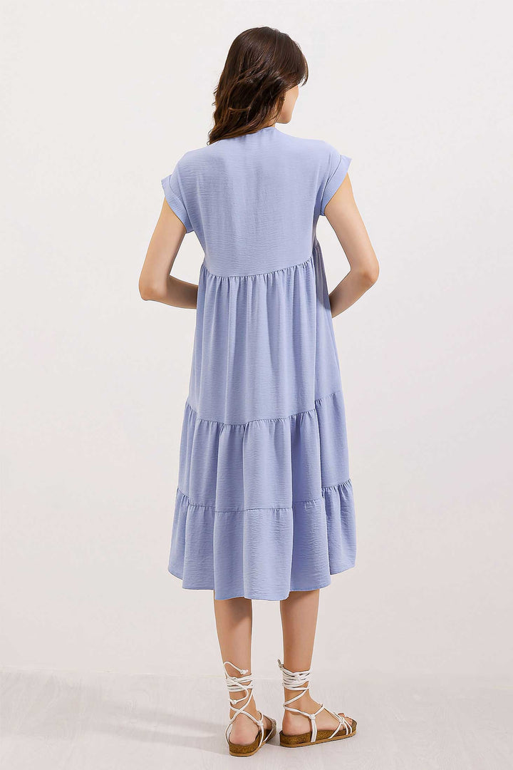 Bigdart 2398 Robe à Volants Col V - Bleu