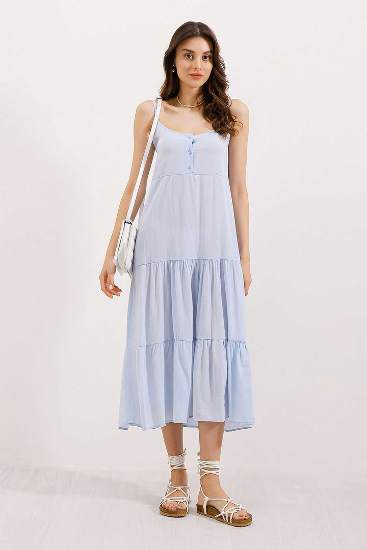 Bigdart 2403 Robe Midi à Bretelles - Bleu