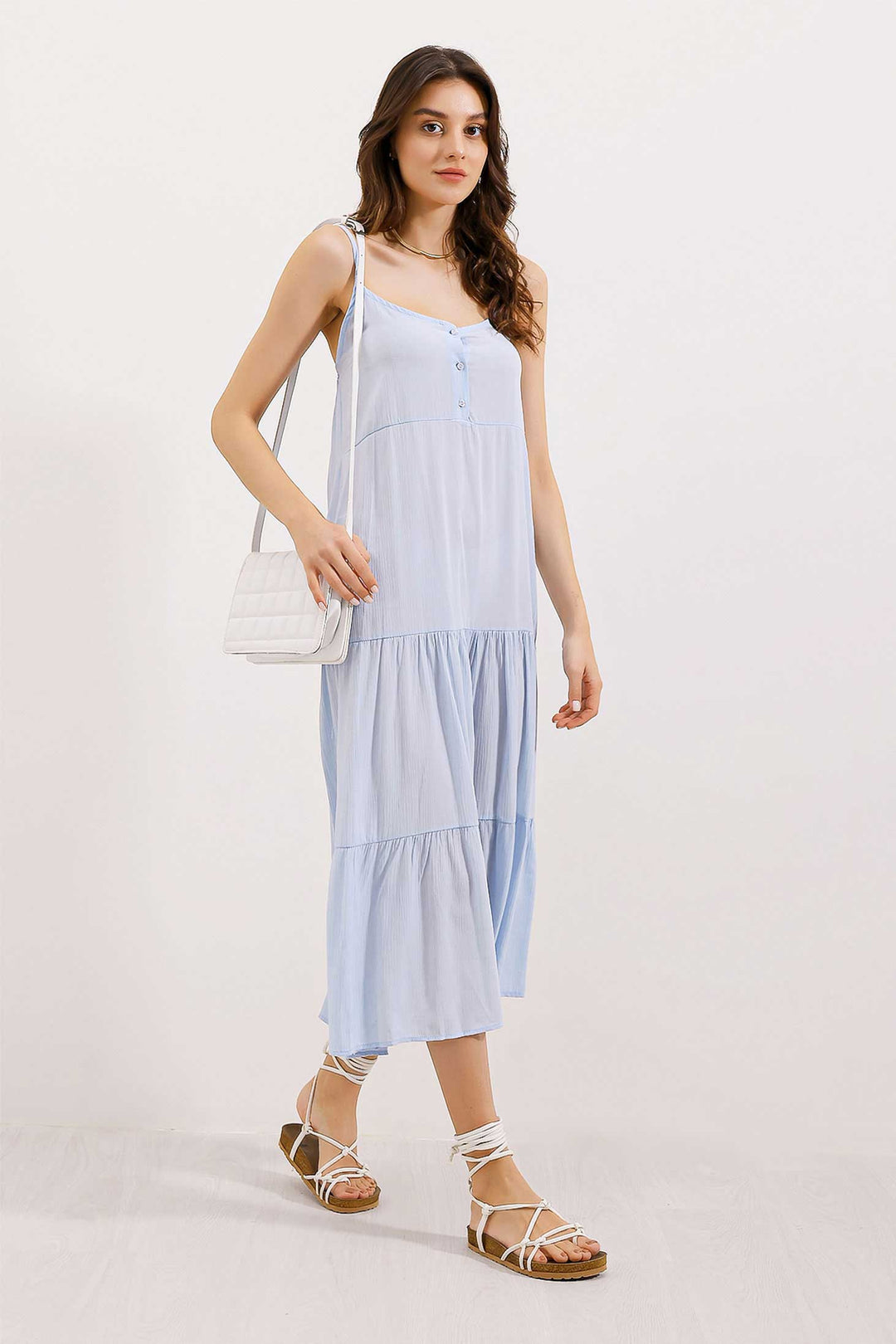 Bigdart 2403 Robe Midi à Bretelles - Bleu