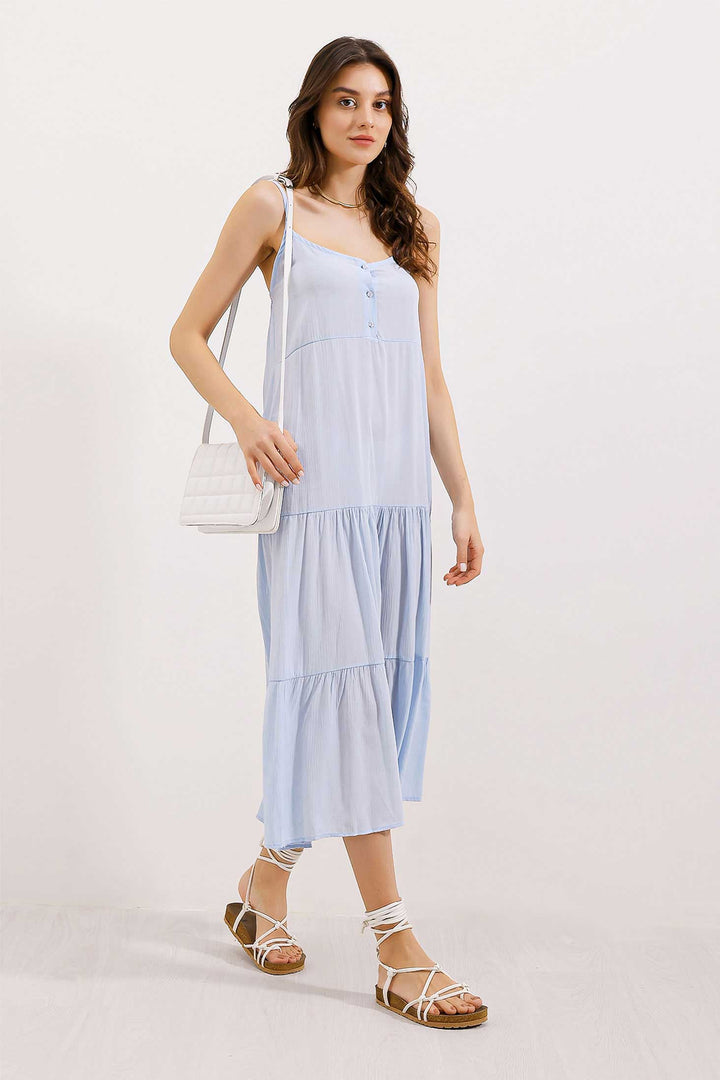 Bigdart 2403 Robe Midi à Bretelles - Bleu