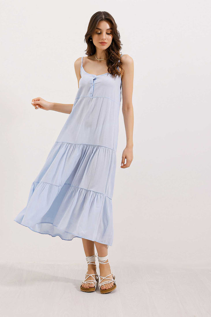 Bigdart 2403 Robe Midi à Bretelles - Bleu