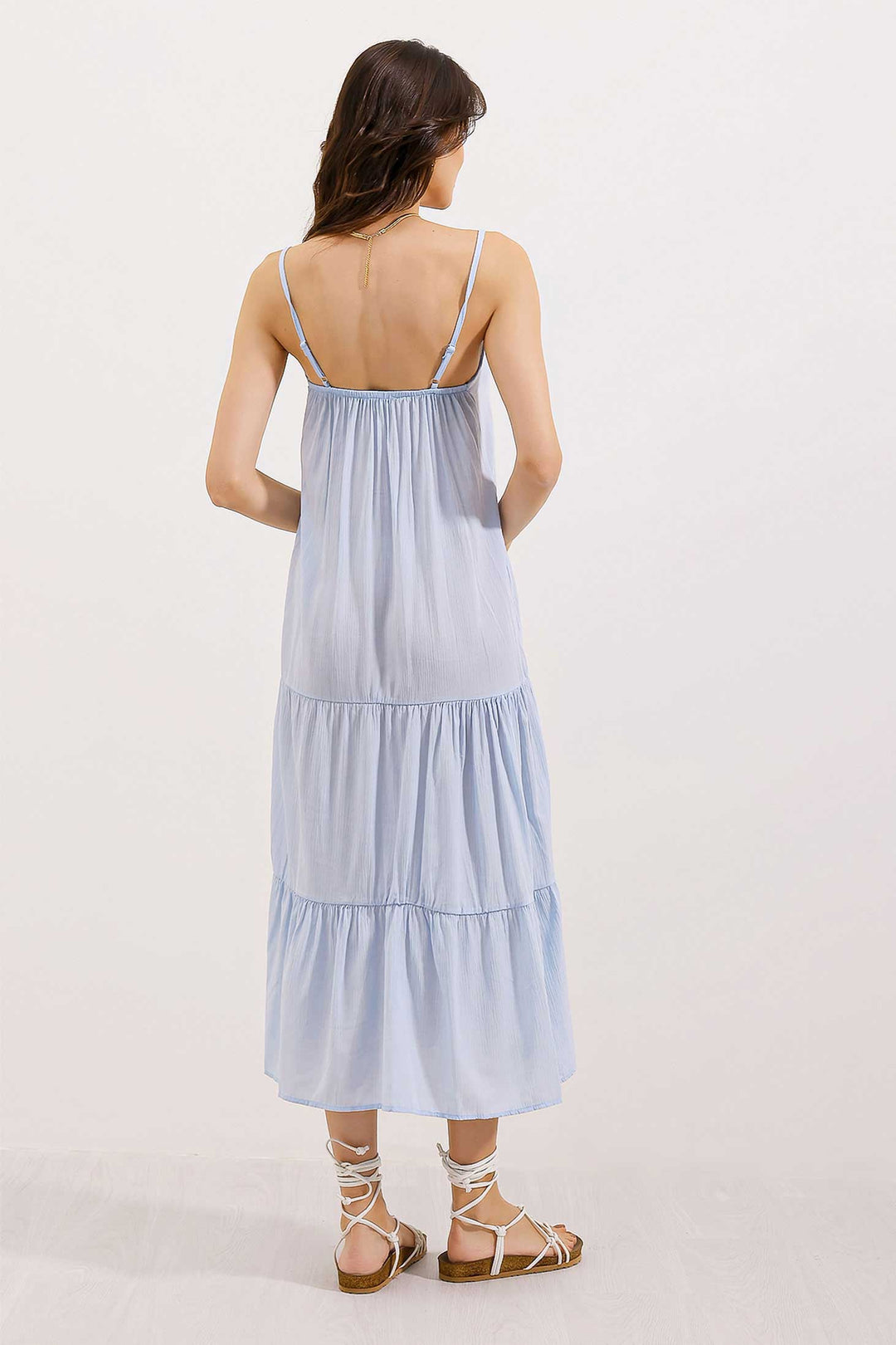 Bigdart 2403 Robe Midi à Bretelles - Bleu