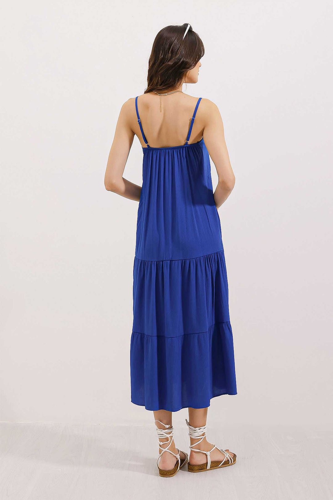 Bigdart 2403 Robe Midi à Bretelles - Bleu marine