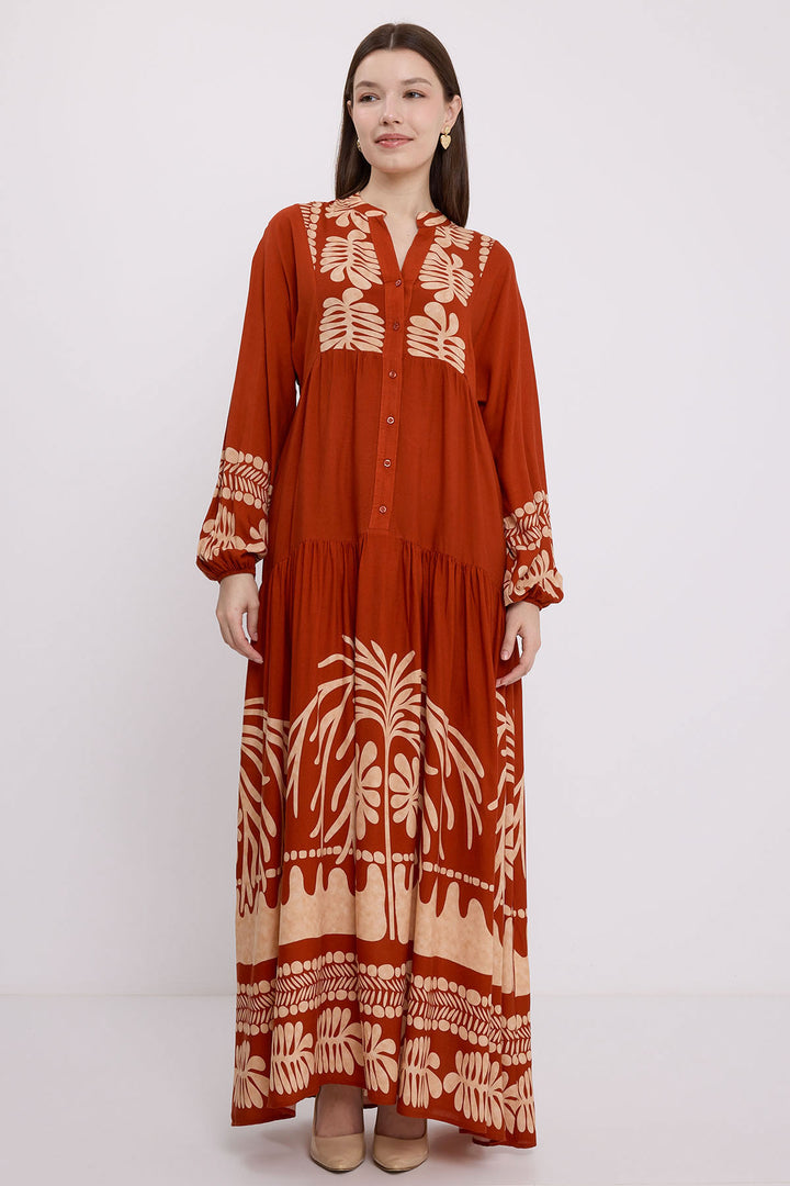 Bigdart Robe de mode modest en vison terracotta pour femme 2423