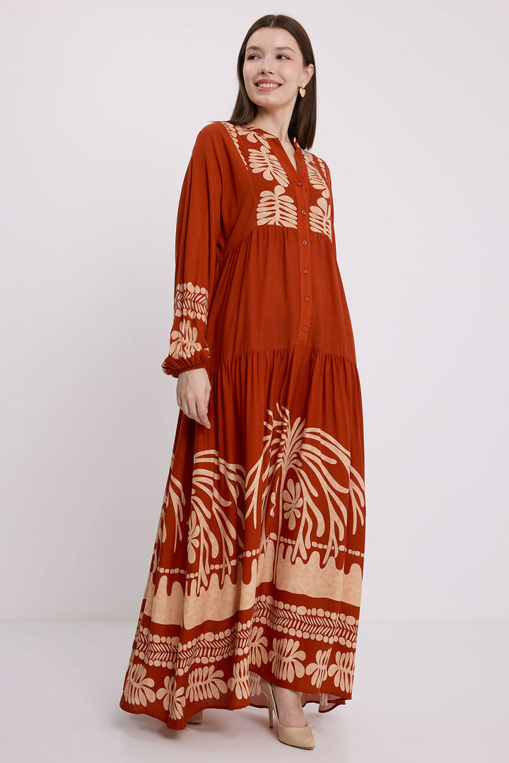 Bigdart Robe de mode modest en vison terracotta pour femme 2423