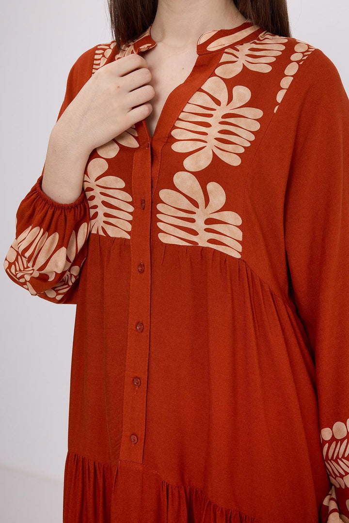 Bigdart Robe de mode modest en vison terracotta pour femme 2423