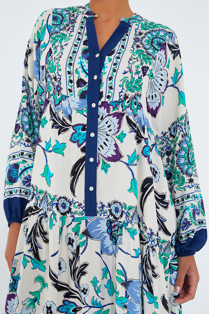 Bigdart Robe de hijab en viscose verte bleu marine pour femme 2423 - Bleu marine