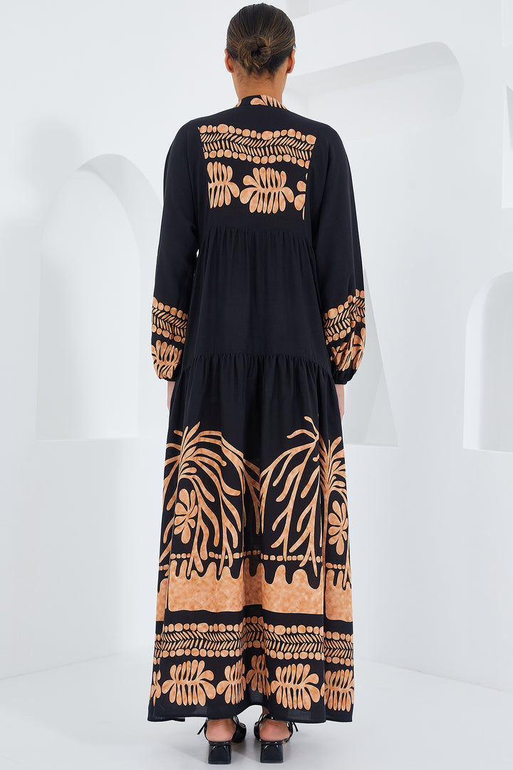 Bigdart Robe de hijab en viscose noir vison pour femme 2423