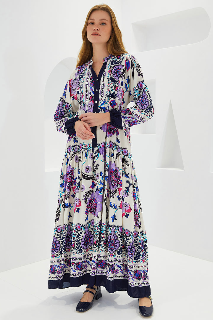 Bigdart Robe Modeste en Viscose Violet Bleu Marine Femme 2423 - c.Bleu marine