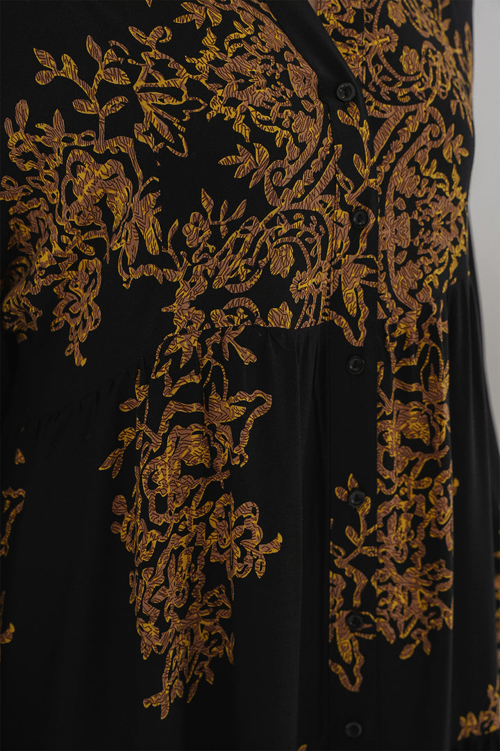 Bigdart Robe pour le hijab à motifs Noir Gold 2423 - Noir