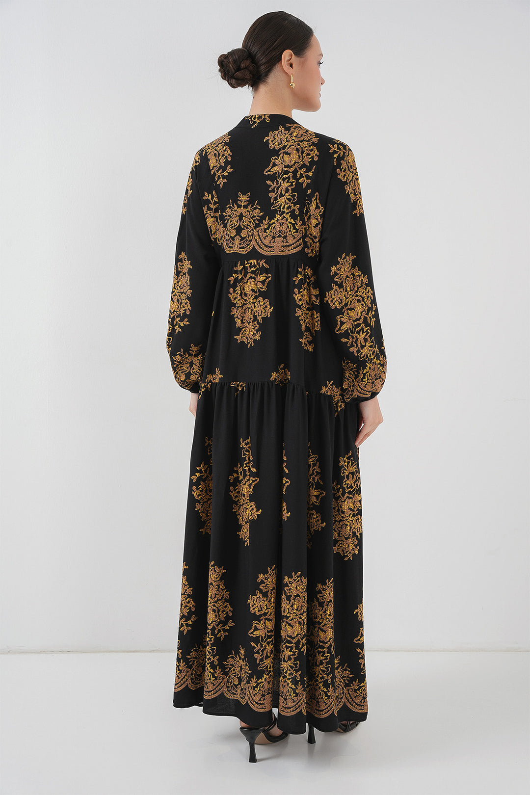 Bigdart Robe pour le hijab à motifs Noir Gold 2423 - Noir