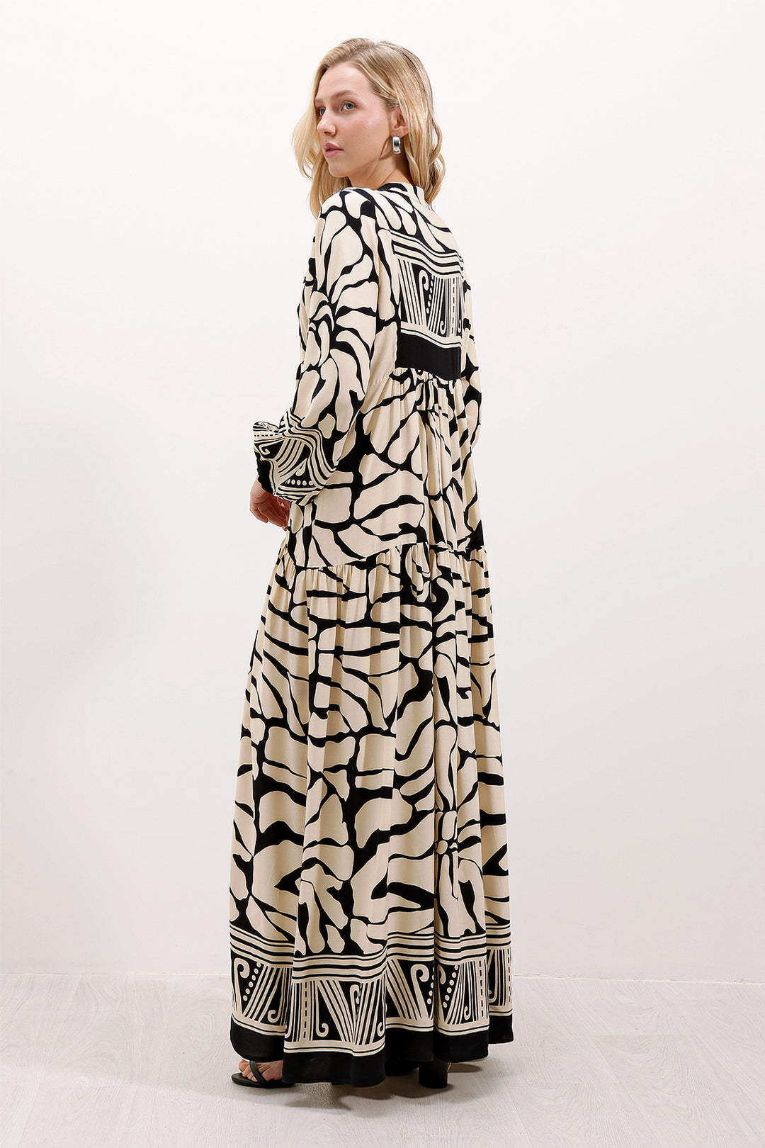 Bigdart 2423 Robe de Modeste à Motifs - c.Noir