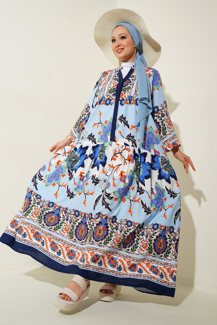 Bigdart 2423 Robe de mode authentique pour le hijab - d.Bleu