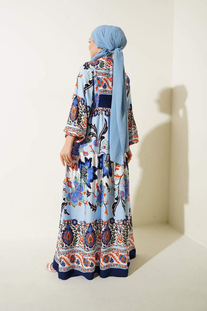 Bigdart 2423 Robe de mode authentique pour le hijab - d.Bleu