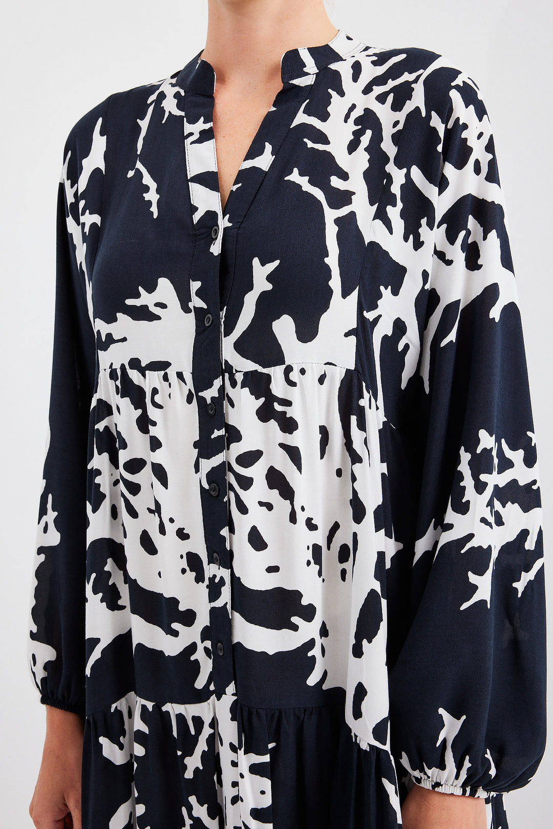 Bigdart Robe de mode en viscose noire et blanche pour femme 2423 - e.Noir