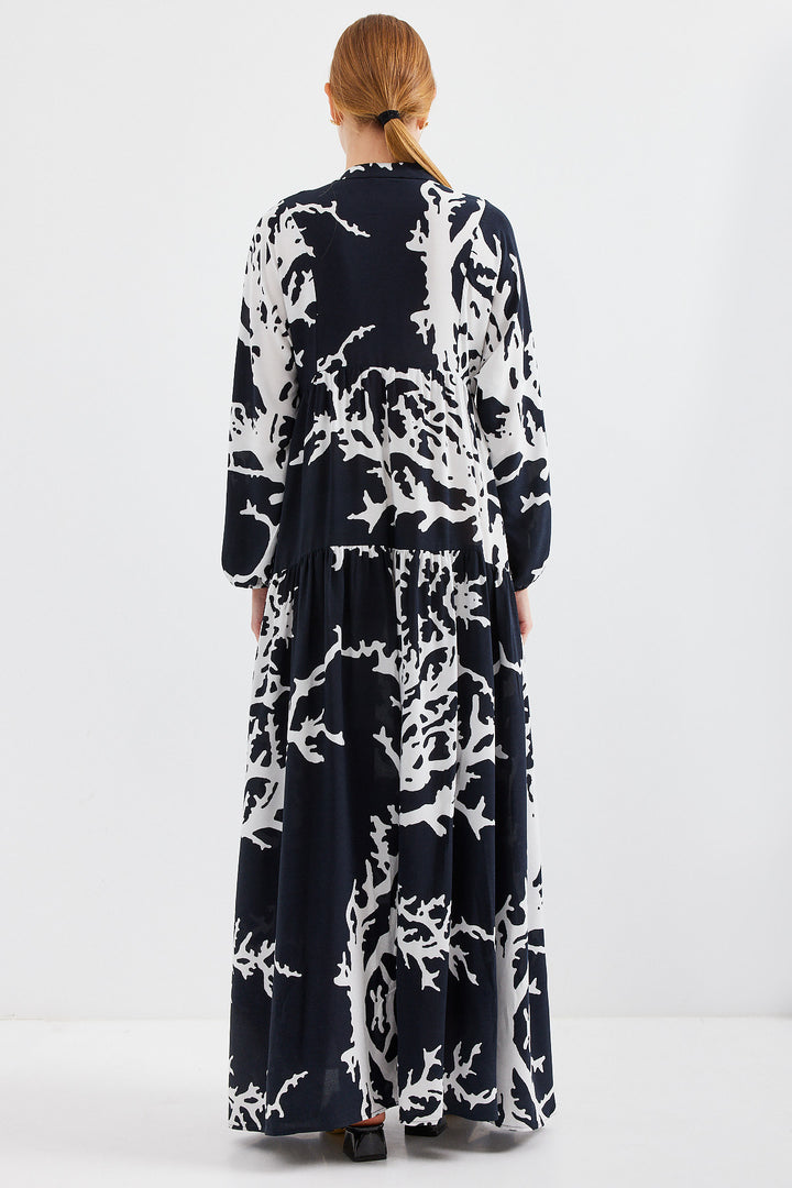 Bigdart Robe de mode en viscose noire et blanche pour femme 2423 - e.Noir