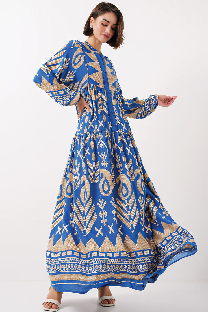 Bigdart Robe de hijab à motif authentique 2423 - Bleu clair