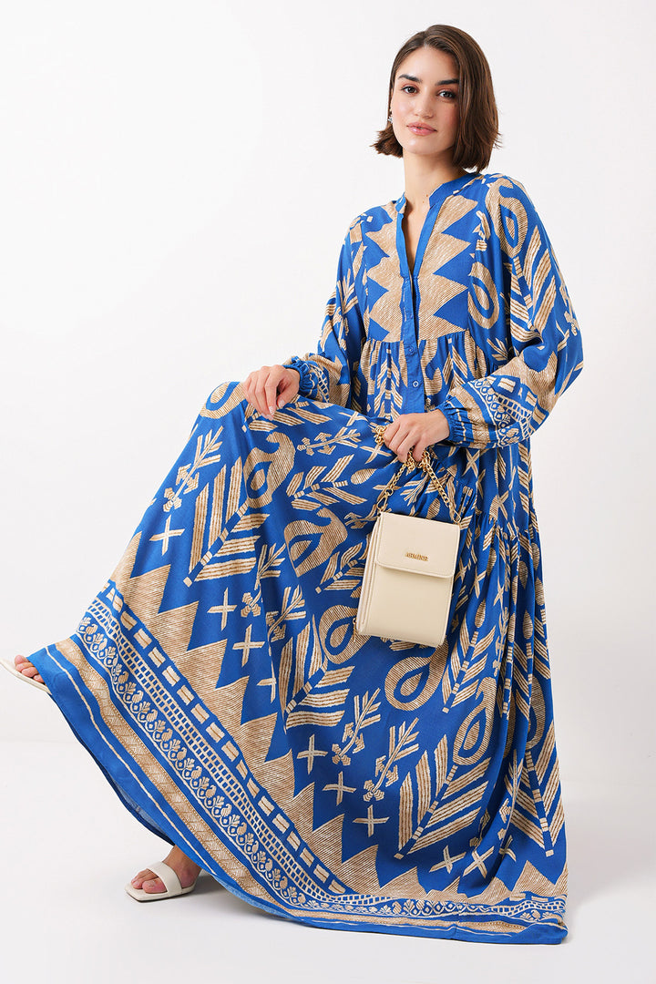 Bigdart Robe de hijab à motif authentique 2423 - Bleu clair