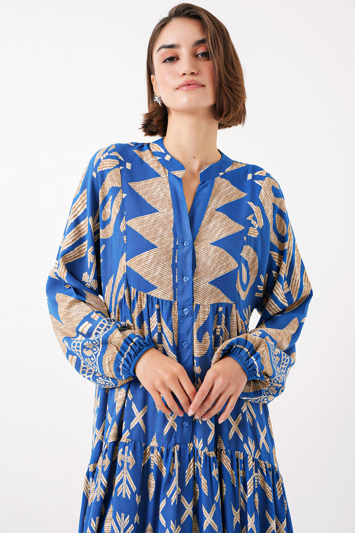 Bigdart Robe de hijab à motif authentique 2423 - Bleu clair
