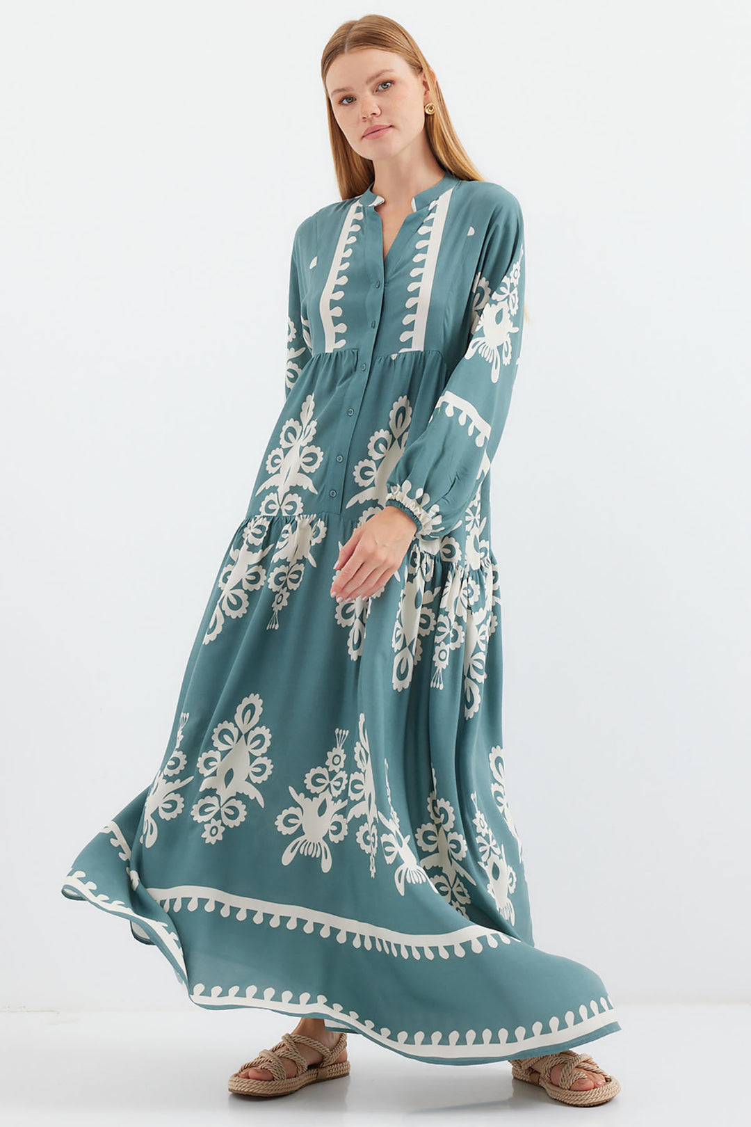 Bigdart 2423 Robe de cérémonie à motifs authentiques - f.Menthe