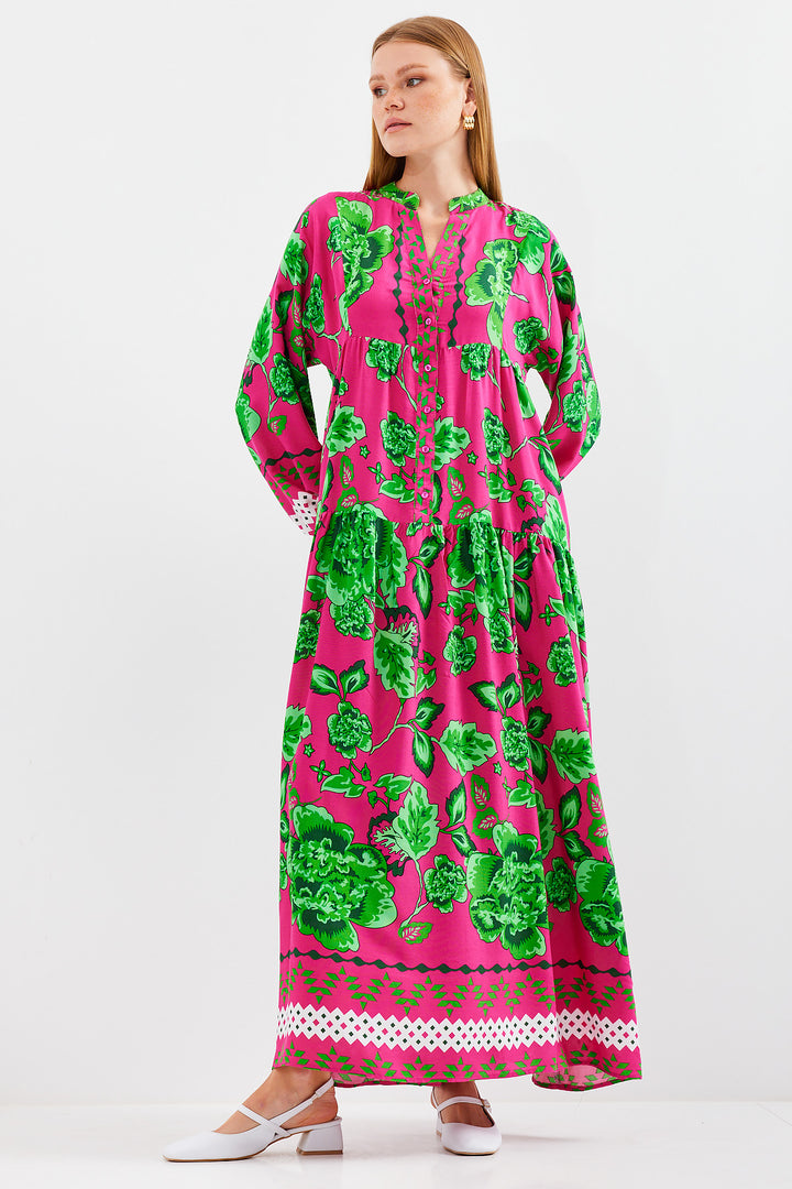 Bigdart Robe de mode en viscose vert foncé pour femme 2423 - Foncé Rose