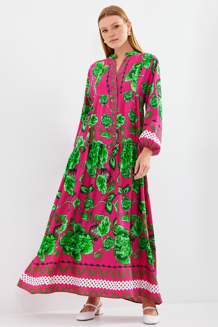Bigdart Robe de mode en viscose vert foncé pour femme 2423 - Foncé Rose