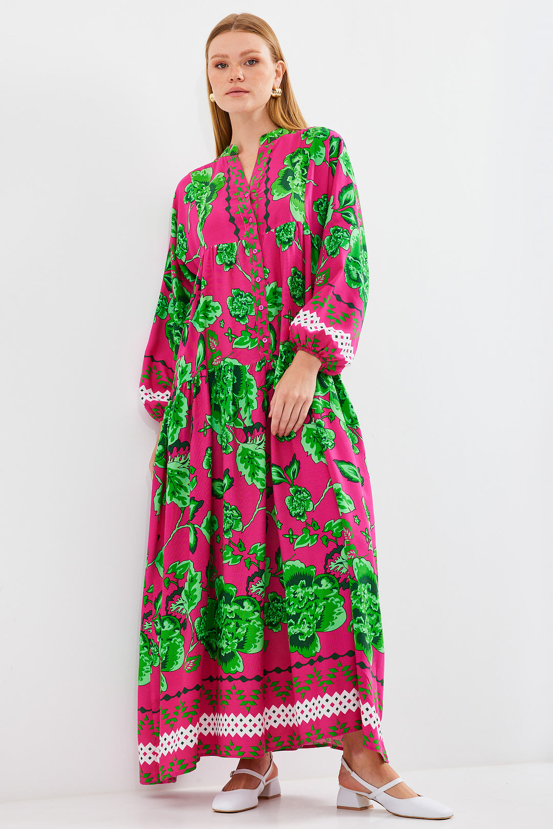 Bigdart Robe de mode en viscose vert foncé pour femme 2423 - Foncé Rose